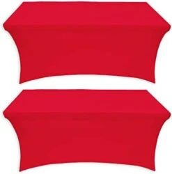 - 2 Pack, 6FT Stretchable Table Covers - Tight Fit Washable And Wrinkle Resistant Spandex Tablecloths, Ideal For Both Indoor And Outdoor Events And Parties -Wilton Shop 31hPNdpyTXL. AC 1