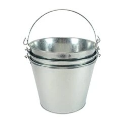5-Quart Galvanized Pail Beer Bucket 9x9x7 Inches (Pack Of 3)