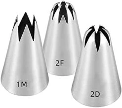 Rge Icing Piping Tips,1M 2D 2F Cake Cupcake Decorating Tip Set Kit,Star Drop Flower Rose Petal Frosting Tip Pastry Nozzles Tips,3 Pcs -Wilton Shop 31i3VeCXoHS. AC