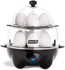 Dash Deluxe Rapid Egg Cooker For Hard Boiled, Poached, Scrambled Eggs, Omelets, Steamed Vegetables, Dumplings & More, 12 Capacity, With Auto Shut Off Feature - Black -Wilton Shop 31i6YnOvfAL. AC