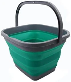 11L (2.9 Gallon) Collapsible Rectangular Handy Basket / Bucket (1, Grey/Black) -Wilton Shop 31iORPPML. AC