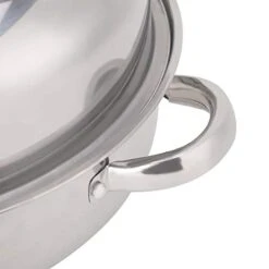 28CM Stainless Steel Single-layer Soup Pot, Hot Pot, Steamer, Soup Pot, New Heightened Steel And Glass Composite Cover, Open Flame, Induction Cooker, Infrared, Electric Stove Heating -Wilton Shop 31iYE6M75cL