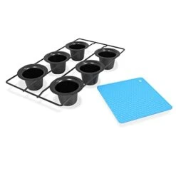 6-Cup Popover Pan With Honeycomb Heat Resistant Mat