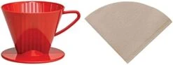 Pour-Over Reusable Coffee Brewing Cone With Gold-Toned Mesh Permanent Coffee Filter, Number 4-Size, Black -Wilton Shop 31itcBmUbDL. AC