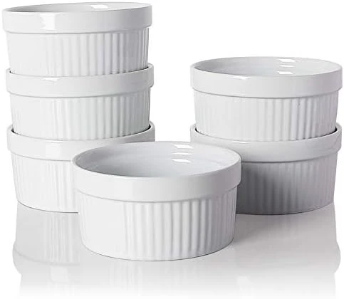 Ceramic Souffle, Round Double Handle Ramekins, 10oz Creme Brulee, Custard Cheese And Dipping Sauce, Set Of 6(Turquoise) 8 Ceramic Souffle, Round Double Handle Ramekins, 10oz Creme Brulee, Custard Cheese And Dipping Sauce, Set Of 6(Turquoise) - Image 6