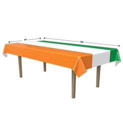 Irish Tablecover (green, White, Orange) Party Accessory (1 Count) (1/Pkg)