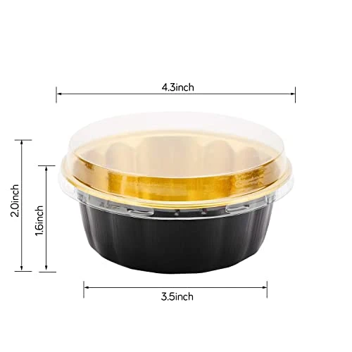 Aluminum Ramekins Loaf Pans With Lids, 8 Oz & 6 Inch 100 Pack Disposable Cake Pan, Aluminum Foil Cups Oval Baking Pan Cheesecake Pan Aluminum Pans Meat Bakeware For Oven 5 Aluminum Ramekins Loaf Pans With Lids, 8 Oz & 6 Inch 100 Pack Disposable Cake Pan, Aluminum Foil Cups Oval Baking Pan Cheesecake Pan Aluminum Pans Meat Bakeware For Oven - Image 3