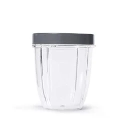 NutriBullet 18 Ounce Short Cup With Standard Lip Ring, Clear/Gray (NBM-U0269)