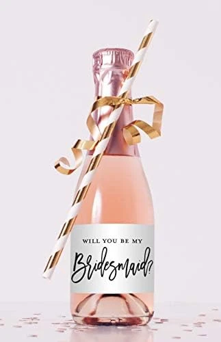 Will You Be My Bridesmaid Proposal Mini Champagne Bottle Labels - Set Of 12 (Rose Gold - Not Foil) 8 Will You Be My Bridesmaid Proposal Mini Champagne Bottle Labels - Set Of 12 (Rose Gold - Not Foil) - Image 6