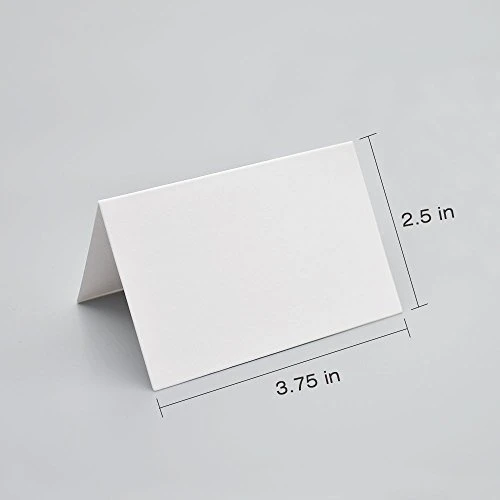 50 Pcs White Blank Place Cards - Textured Table Tent Cards Seating Place Cards For Weddings Banquets Dinner Parties 2.5" X 3.75" 4 50 Pcs White Blank Place Cards - Textured Table Tent Cards Seating Place Cards For Weddings Banquets Dinner Parties 2.5" X 3.75" - Image 2
