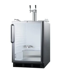 Summit Appliance SBC56GBICSSADA Built-in Undercounter ADA Height Commercially Listed Dual Tap Beer Dispenser With Glass Door, Adjustable Thermostat, Lock And Stainless Steel Wrapped Cabinet -Wilton Shop 31kORSd7ncL