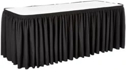 Polyester Poplin Table Skirt For Rectangle Tables, Pleat Fabric For Wedding Banquet Trade Show, 30-Foot By 29-Inch Long With 15 L-Clips, Rust -Wilton Shop 31kdWFNEXEL. AC