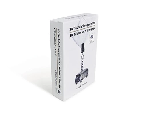 VW Collection - Volkswagen Samba Bus T1 Camper Van 3D Tablecloth Weights With Metal Clips (4-pc Set/Vintage Silver) 6 VW Collection - Volkswagen Samba Bus T1 Camper Van 3D Tablecloth Weights With Metal Clips (4-pc Set/Vintage Silver) - Image 4