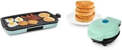 Dash Deluxe Everyday Electric Griddle With Dishwasher Safe Removable Nonstick Cooking Plate For Pancakes, Burgers, Eggs And More, Includes Drip Tray + Recipe Book, 20” X 10.5”, 1500-Watt - Aqua -Wilton Shop 31kuOQmJ02L. AC