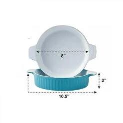 Wilton Shop 33 GENERIC DefensDR Set Of 2 Ceramic Bakeware Round Pan 10.5 Inch Teal Gifts For Men Gifts For Women Christmas Gifts Gifts For Dad Christmas Gifts For Women Mens Gifts Christmas Gifts For Men