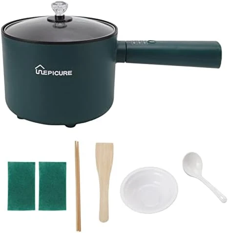 1.8L Electric Hot Pot Green, Electric Pot, Ramen Cooker, Electric Noodle Cooker, Multifunctional Mini Non Stick Pot For Noodles,Pasta,Dumplings,Soup,Porridge(US Plug 110V) 8 1.8L Electric Hot Pot Green, Electric Pot, Ramen Cooker, Electric Noodle Cooker, Multifunctional Mini Non Stick Pot For Noodles,Pasta,Dumplings,Soup,Porridge(US Plug 110V) - Image 6