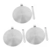 3pcs Stainless Steel Heat Conduction Plate Induction Cooker Heat Conduction Plate Handle Silver