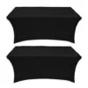 - 2 Pack, 6FT Stretchable Table Covers - Tight Fit Washable And Wrinkle Resistant Spandex Tablecloths, Ideal For Both Indoor And Outdoor Events And Parties