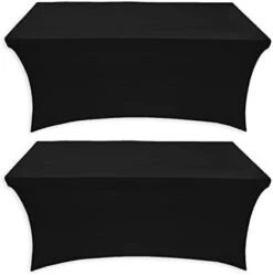 - 2 Pack, 6FT Stretchable Table Covers - Tight Fit Washable And Wrinkle Resistant Spandex Tablecloths, Ideal For Both Indoor And Outdoor Events And Parties -Wilton Shop 31m9o4xJziL. AC 2