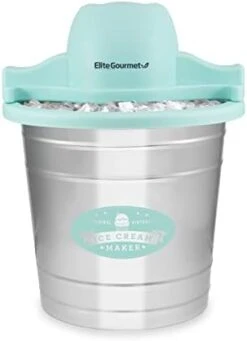 IM-308L# 4 Qt. Electric Motorized Maker Ice & Rock Salt, 4Qt. Freezing Canister, Creamy Ice Cream, Gelato, Frozen Yogurt, Or Sorbet, Recipe Booklet, 4 Quart, Mint -Wilton Shop 31mRqxIYFML. AC