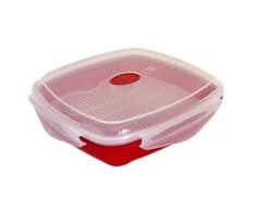 Vented Microwave Steamer Cooks Vegetables Fish Meats Poultry Rice BPA Free