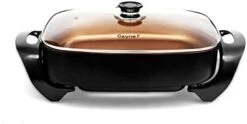 Aynel Professional Non-stick Copper Electric Skillet Jumbo, Deep Dish With Tempered Glass Vented Lid, Upgrade Thermostat, 16”x 12”x 3.15”- 8 Quart -Wilton Shop 31mXEnUID2L. AC