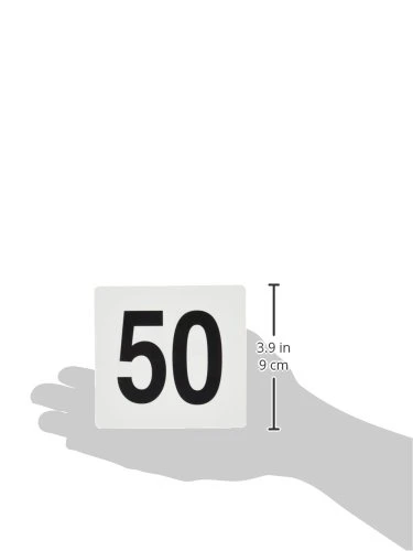 23176 1 To 50-Double Side Plastic Table Numbers, 4 By 4 Black On, White 4 23176 1 To 50-Double Side Plastic Table Numbers, 4 By 4 Black On, White - Image 2