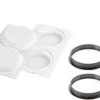 Silikomart "Kit Tarte Ring 120": 2 Silicone Molds, Each With 2 Cavities, Each Cavity 4.13 Inch Diameter X 0.66 Inch High, Plus 4 Heat-Resistant Perforated Plastic Cutting Rings 1 Silikomart "Kit Tarte Ring 120": 2 Silicone Molds, Each With 2 Cavities, Each Cavity 4.13 Inch Diameter X 0.66 Inch High, Plus 4 Heat-Resistant Perforated Plastic Cutting Rings -Wilton Shop 31nodLKHckL