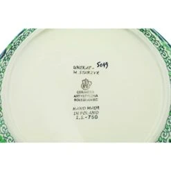 Authentic Polish Pottery Medium Round Baker With Handles Made By Ceramika Artystyczna (Green Tranquility Theme) Signature UNIKAT + Certificate Of Authenticity -Wilton Shop 31oTPKeOjEL