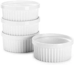 503.401 Porcelain Ramekins For Baking - 12 Ounce Souffle Dish - Creme Brulee Ramekins - Set Of 4, White -Wilton Shop 31obHMK60BL. AC