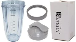 Blendin 32 Ounce Large Cup With Flip Top To-Go Lid And Jar Lip Ring, Compatible With Nutribullet 600W, 900W, NB-101B, NB-101S, NB-201, NBR-0601, NBR-1201, NB9-1301, 900 Pro Series Blenders -Wilton Shop 31od6H7aESL