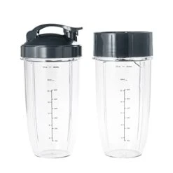 2 Blender Cups 32oz & Blade Replacement Set For NutriBullet 600w & 900w Blenders (plus 1 Flip-Top To-Go Lid / 1 Lid Ring/Extractor Blade / 2 Rubber Gaskets) -Wilton Shop 31pAAhCEoIL