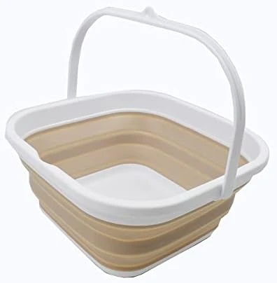 5.5L (1.4 Gallon) Collapsible Square Handy Bucket / Foldable SquareWater Pail / Portable Tub With Handle. (White/Grey, 1) 13 5.5L (1.4 Gallon) Collapsible Square Handy Bucket / Foldable SquareWater Pail / Portable Tub With Handle. (White/Grey, 1) - Image 11