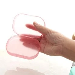 Soap Tray Plastic Travel Soap Box Dish Plate Case Case Holder Container Wash Shower Home Shower Bathroom Sealed Soap Case Soap Container (Color : Pink) -Wilton Shop 31pq9rlphsL
