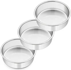 6 Inch Cake Pan Set Of 3, Stainless Steel Round Cake Baking Pans, Small Cake Pans Sets For Baking, Healthy & Sturdy, Mirror Finish & Dishwasher Safe -Wilton Shop 31qRDJXJa9L. AC