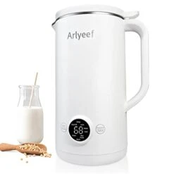 Automatic Soy Milk Maker, 20oz Homemade Nut/Almond/Oat/Coconut Plant-based Milks & Dairy Free Beverages Machine With Mesh Strainer, Boil Water, Delay Start/Keep Warm & BPA Free, White