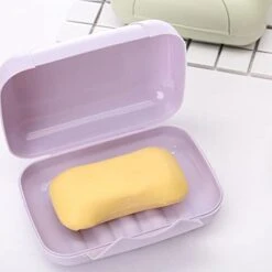 Drainage Soap Box Soap Box With Lid Soap Box With Lock Dormitory Soap Box Travel Portable Sealed Waterproof (Color : Green) -Wilton Shop 31qxHtBLmPL