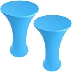 2 Pack 24x43 Inch Royal Blue Cocktail Tablecloth Round Fitted Stretch Spandex Table Cover For Party Wedding Bars -Wilton Shop 31rBZkp24wL. AC