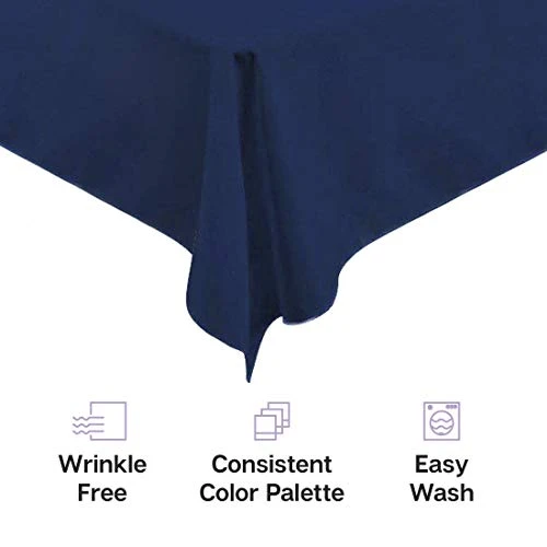 Rectangle Tablecloth | 90 X 132 Inch - White Rectangular Table Cloth For 6 Foot Table In Washable Polyester | Great For Buffet Table, Parties, Holiday Dinner, Wedding & Baby Shower 4 Rectangle Tablecloth | 90 X 132 Inch - White Rectangular Table Cloth For 6 Foot Table In Washable Polyester | Great For Buffet Table, Parties, Holiday Dinner, Wedding & Baby Shower - Image 2