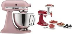 KitchenAid KSM150PSAQ Artisan Series 5-Qt. Stand Mixer With Pouring Shield - Aqua Sky & KSM2FPA Food Processor Attachment, Dicing Kit, Silver -Wilton Shop 31sESHRFVCL. AC