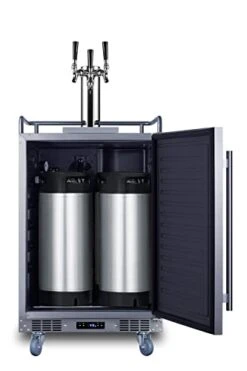 Summit Appliance SBC683OSTRIPLE 24" Wide Built-in Outdoor Beer Kegerator, 5.6 Cu.ft Interior, Weatherproof, Automatic Defrost, Digital Thermostat, Tap Cool System, Adjustable Shelves, 4 Casters -Wilton Shop 31sey1kBviL