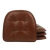 Gripper Non-Slip Button Tufted Faux Leather Chair Cushions, 4 Pack, Saddle Brown 4 Count -Wilton Shop 31smaeRfvxL