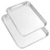 Baking Sheet Set For Baking And Roasting,KnmyLife Stainless Steel Small Toaster Oven Tray Pan Set Of 2,Rectangle Size 10.4 X 8 X 1 & 12.5 X 9.8 X 1 Inch,Durable And Oven-safe -Wilton Shop 31smiODBTCL