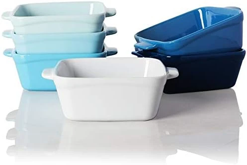 Ceramic Souffle, Round Double Handle Ramekins, 10oz Creme Brulee, Custard Cheese And Dipping Sauce, Set Of 6(Turquoise) 10 Ceramic Souffle, Round Double Handle Ramekins, 10oz Creme Brulee, Custard Cheese And Dipping Sauce, Set Of 6(Turquoise) - Image 8