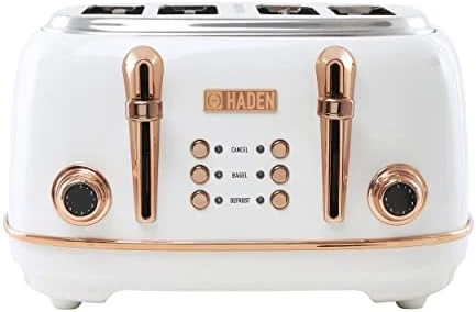 Aden Heritage Toaster, Wide Slot With Removable Crumb Tray And Settings (Ivory/Copper, 4 Slice) 14 Aden Heritage Toaster, Wide Slot With Removable Crumb Tray And Settings (Ivory/Copper, 4 Slice) - Image 12