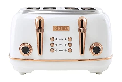 Aden Heritage Toaster, Wide Slot With Removable Crumb Tray And Settings (Ivory/Copper, 4 Slice) 3 Aden Heritage Toaster, Wide Slot With Removable Crumb Tray And Settings (Ivory/Copper, 4 Slice)