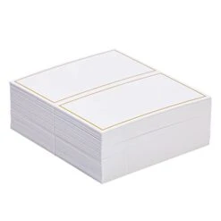 100 Pack Name Cards For Table Setting, Tent Place Cards With Gold Foil Border For Wedding, Banquets, Events, Reserved Seating, Tent Place Cards Blank (3.5 X 2 In) -Wilton Shop 31tcGHcAWaL