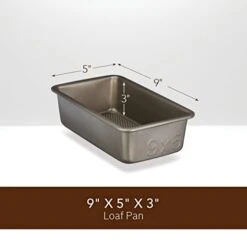 Cook Aluminized Steel, Diamond-Infused Non-Stick Coated Textured Bakeware, Loaf Pan, Champagne Pewter 20 Cook Aluminized Steel, Diamond-Infused Non-Stick Coated Textured Bakeware, Loaf Pan, Champagne Pewter -Wilton Shop 31tncSeU0nL