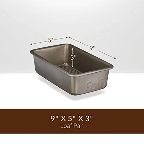 Cook Aluminized Steel, Diamond-Infused Non-Stick Coated Textured Bakeware, Loaf Pan, Champagne Pewter 8 Cook Aluminized Steel, Diamond-Infused Non-Stick Coated Textured Bakeware, Loaf Pan, Champagne Pewter - Image 6