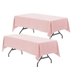- Pack Of 2 60 X 102 Inch Rectangular Polyester Tablecloth - Blush, Premium Seamless Wedding Table Cloth For 6 Ft Rectangle Tables, Ideal For Wedding And Other Events